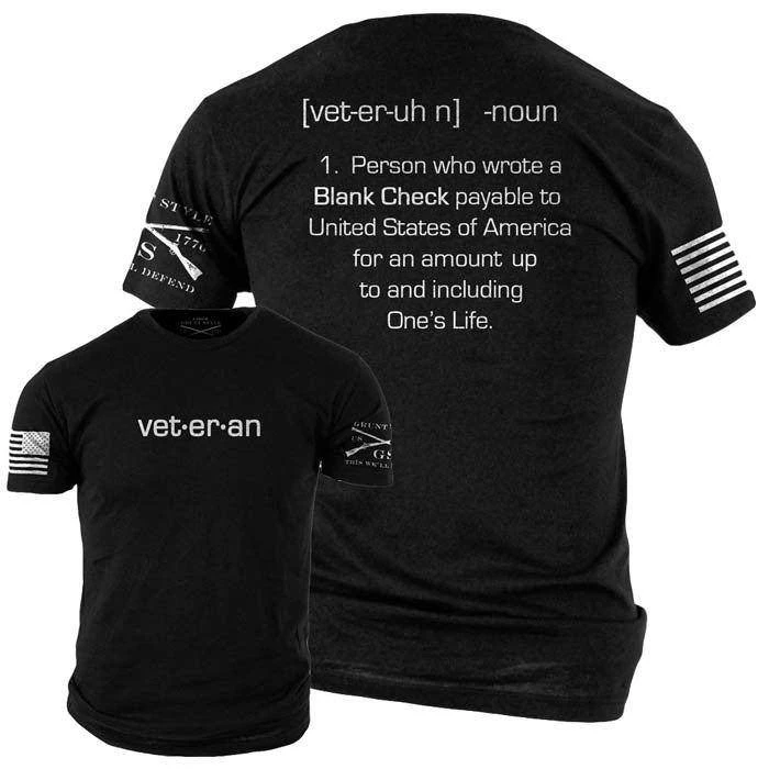 Blank Check Veteran T-Shirt - Black - Image 2