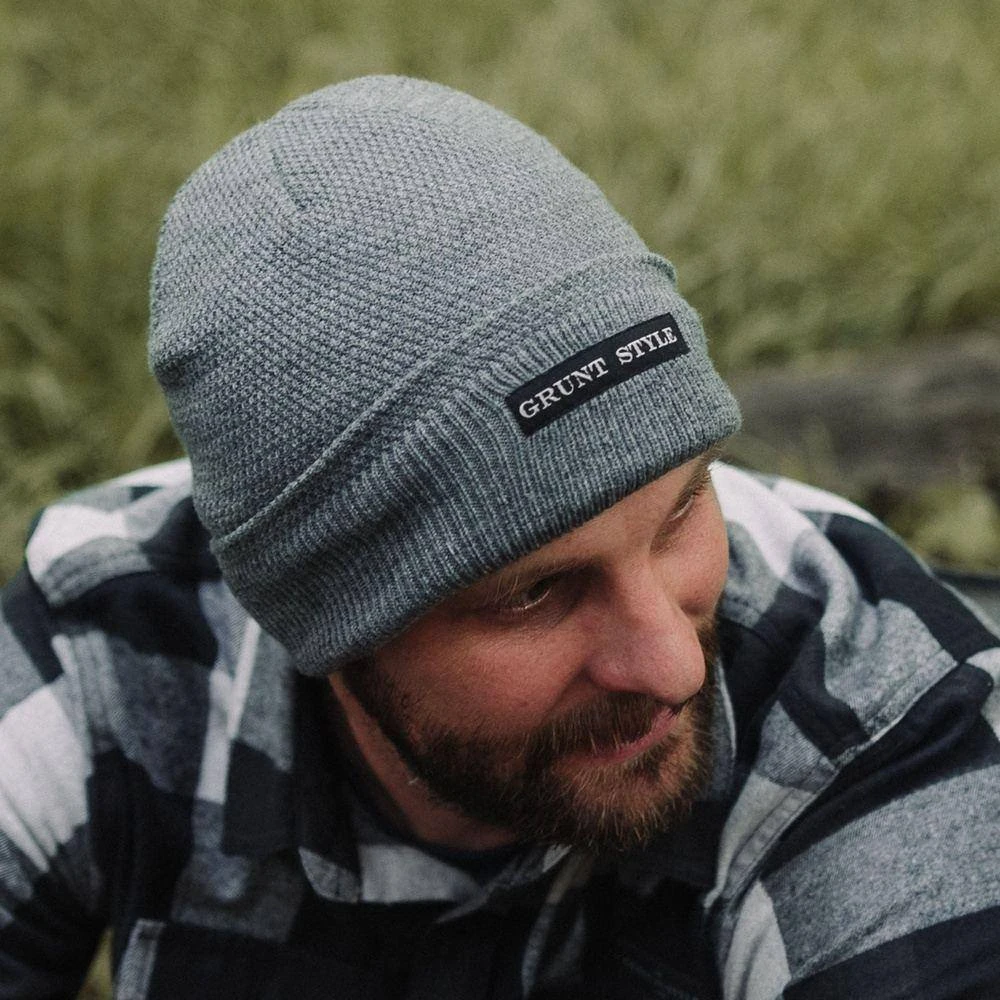 Accessories Waffle Cuffed Beanie - Dark Grey - Image 4