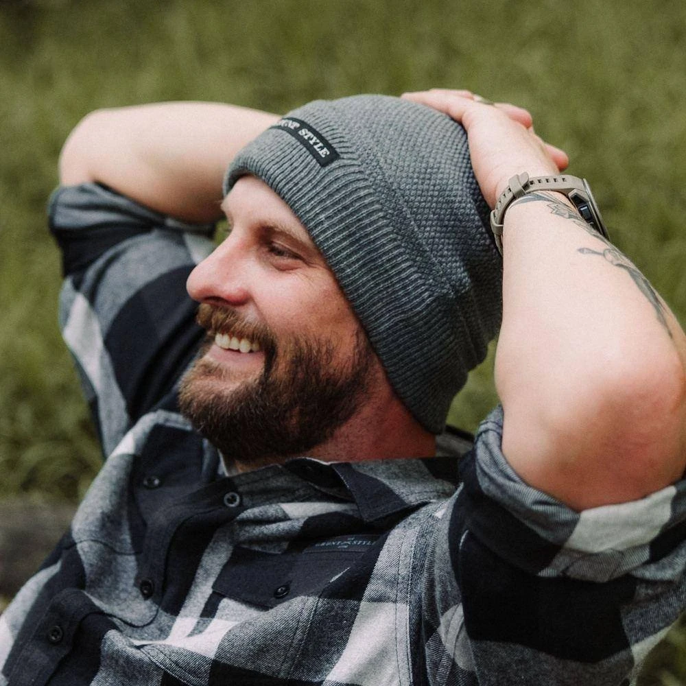 Accessories Waffle Cuffed Beanie - Dark Grey - Image 3