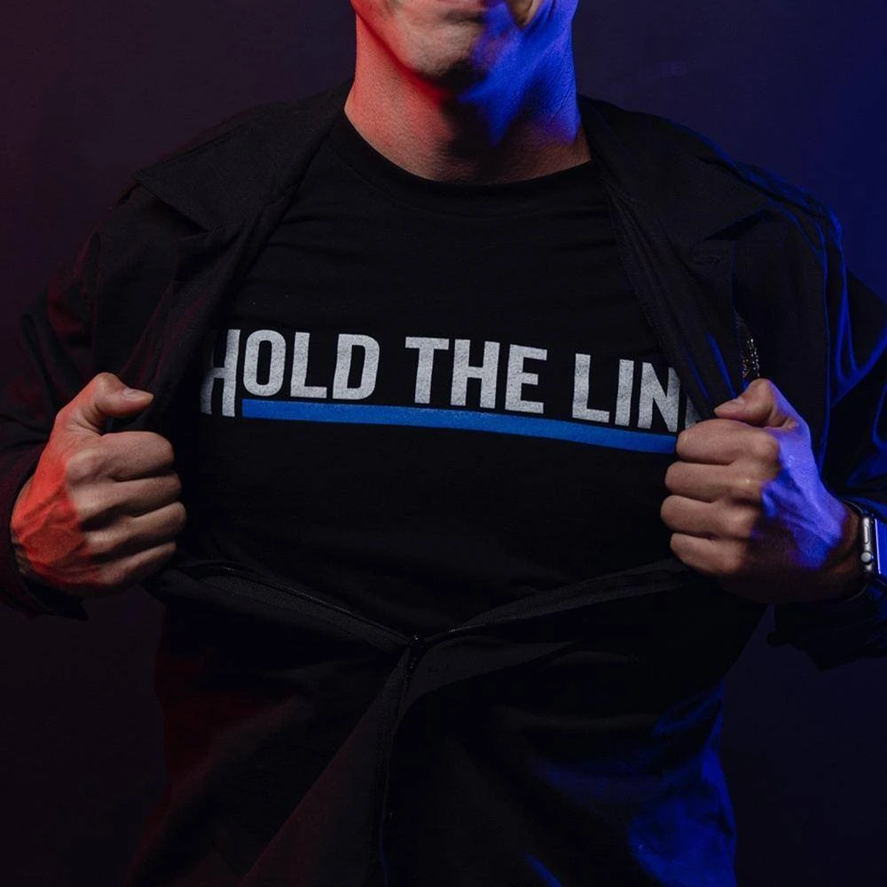 Hold The Line T-Shirt - Black - Image 4