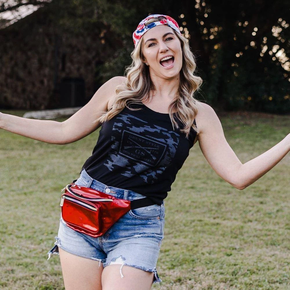 Women'sGrunt Style Logo Flowy Tank - Black Camo - Image 5