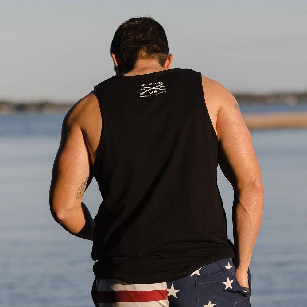 Men's American Spartan Tank - Black - Image 6
