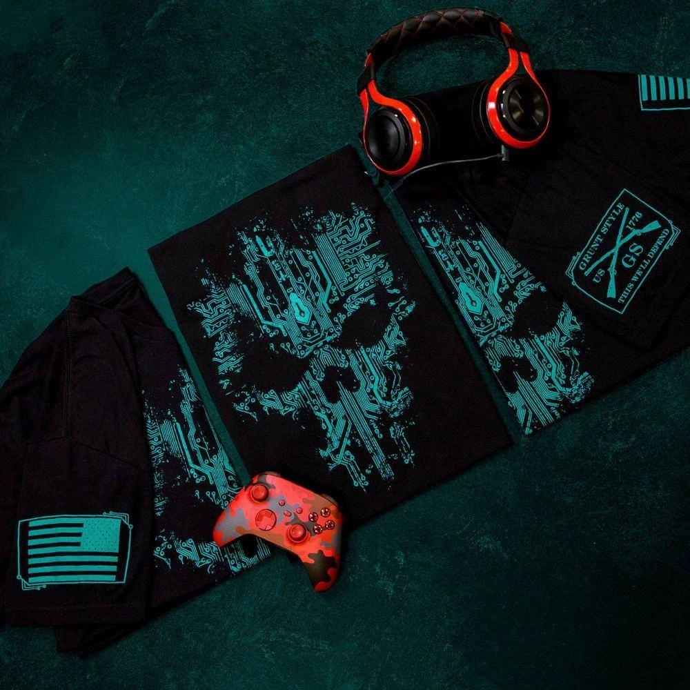 Circuit Skull T-Shirt - Black - Image 4