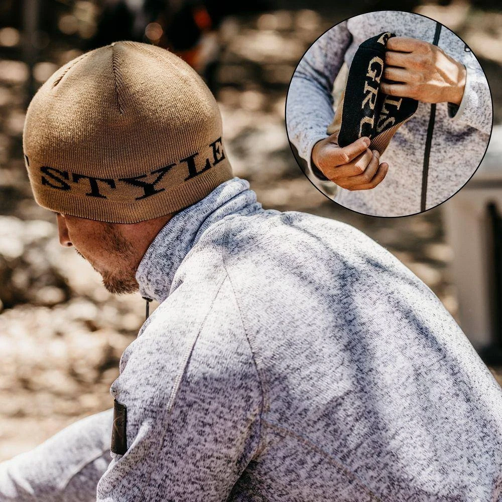 Accessories Reversible Skull Cap Beanie - Black And Tan - Image 4