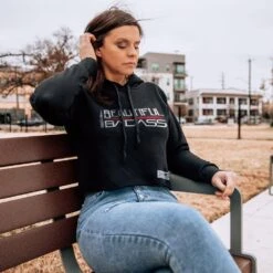 Women's Beautiful Badass Cropped Hoodie - Black