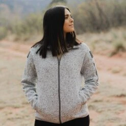 Women's Sweater Jacket - Heather Grey