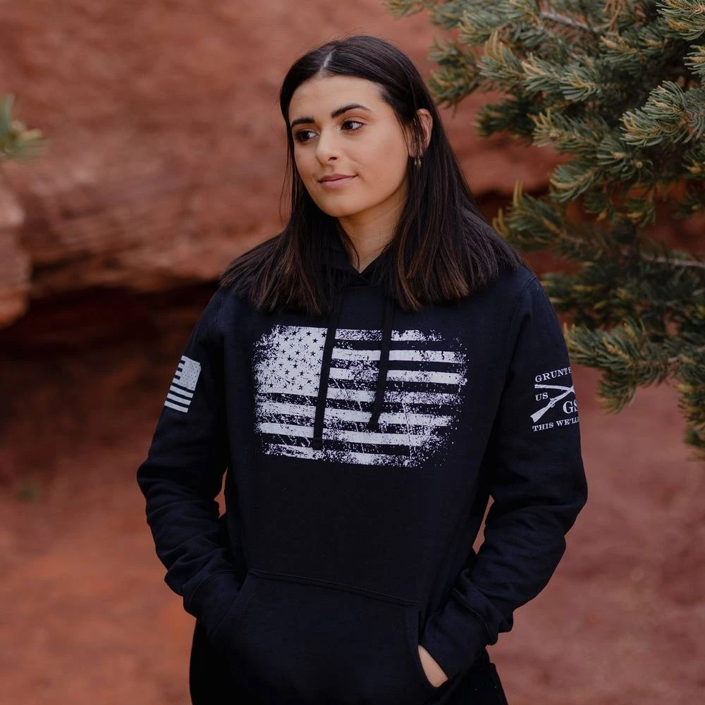 Women's Vintage American Hoodie - Black - Image 5