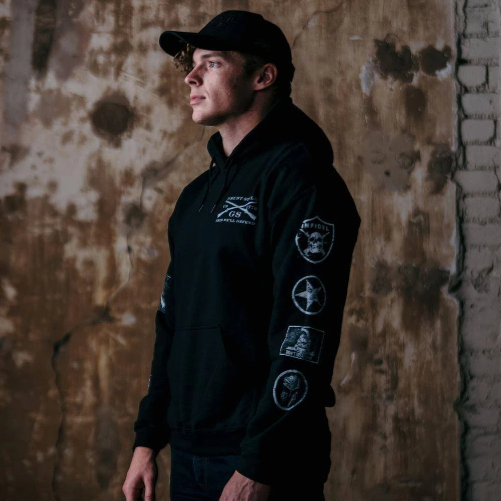 Grunt Style Patch Pullover Hoodie - Black - Image 7