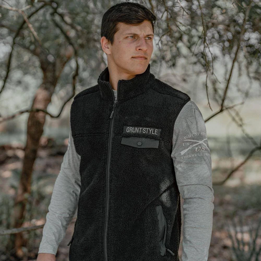 Men's Sherpa Vest - Black - Image 3