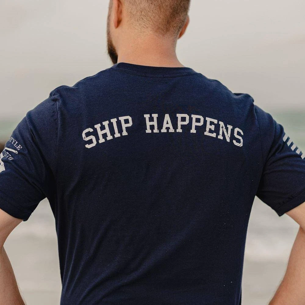 USN - Ship Happens 2.0 T-Shirt - Navy - Image 3