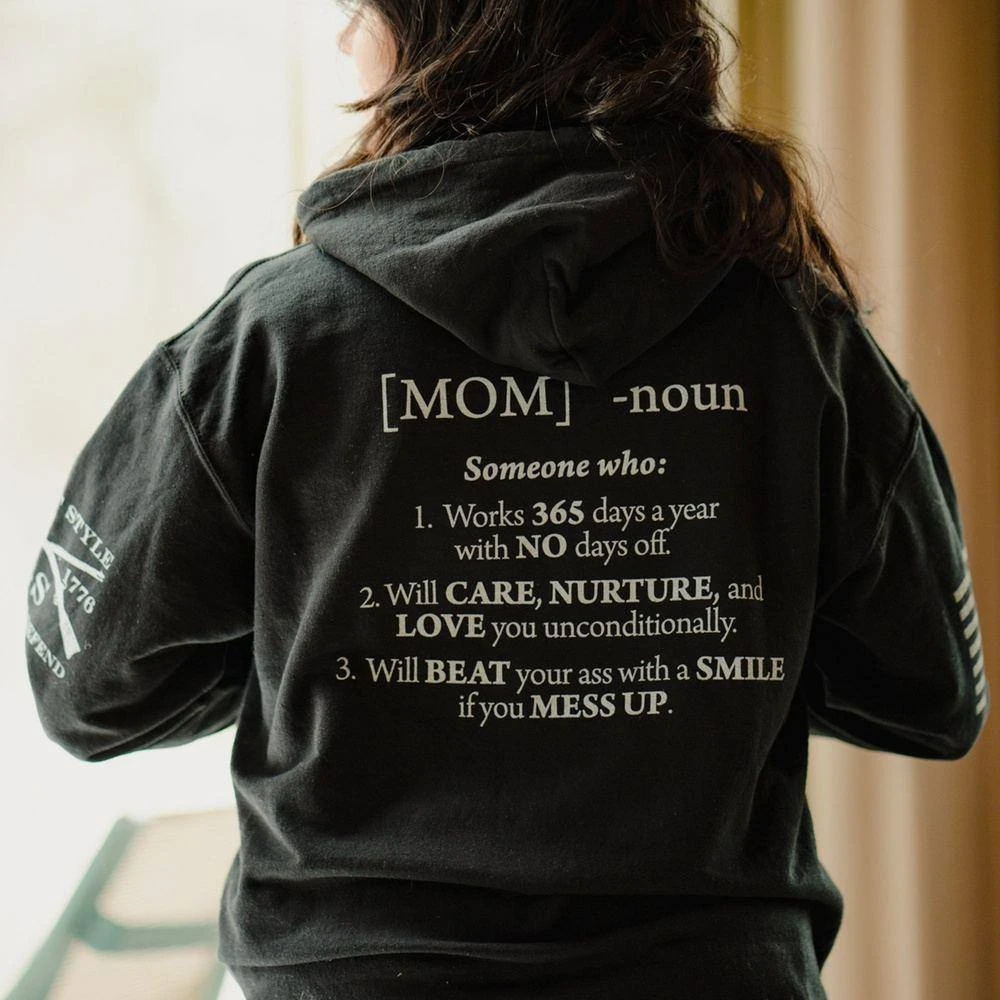 Women's Mom Defined Hoodie - Black - Image 6