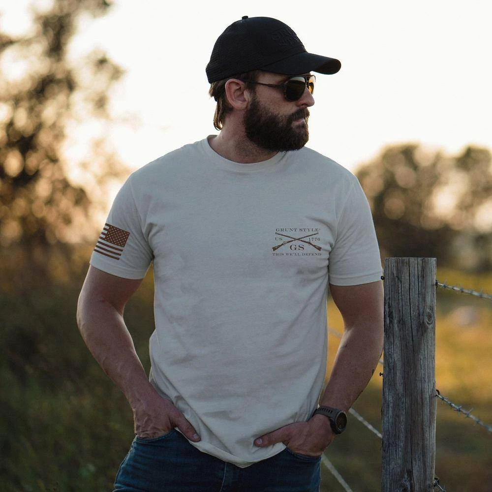 Stars And Stripes Logo T-Shirt - Sand - Image 3