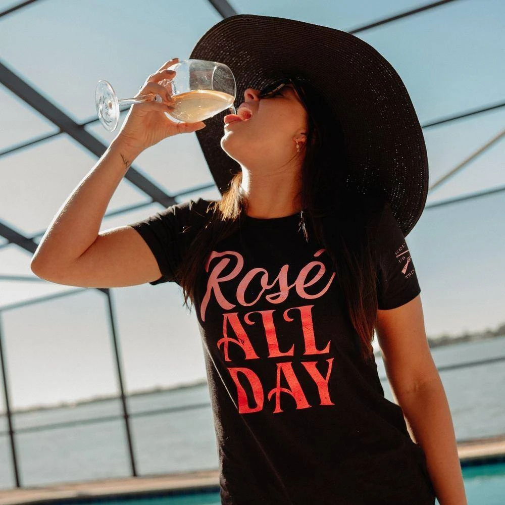 Women's Rosé All Day Slim Fit T-Shirt - Black - Image 6