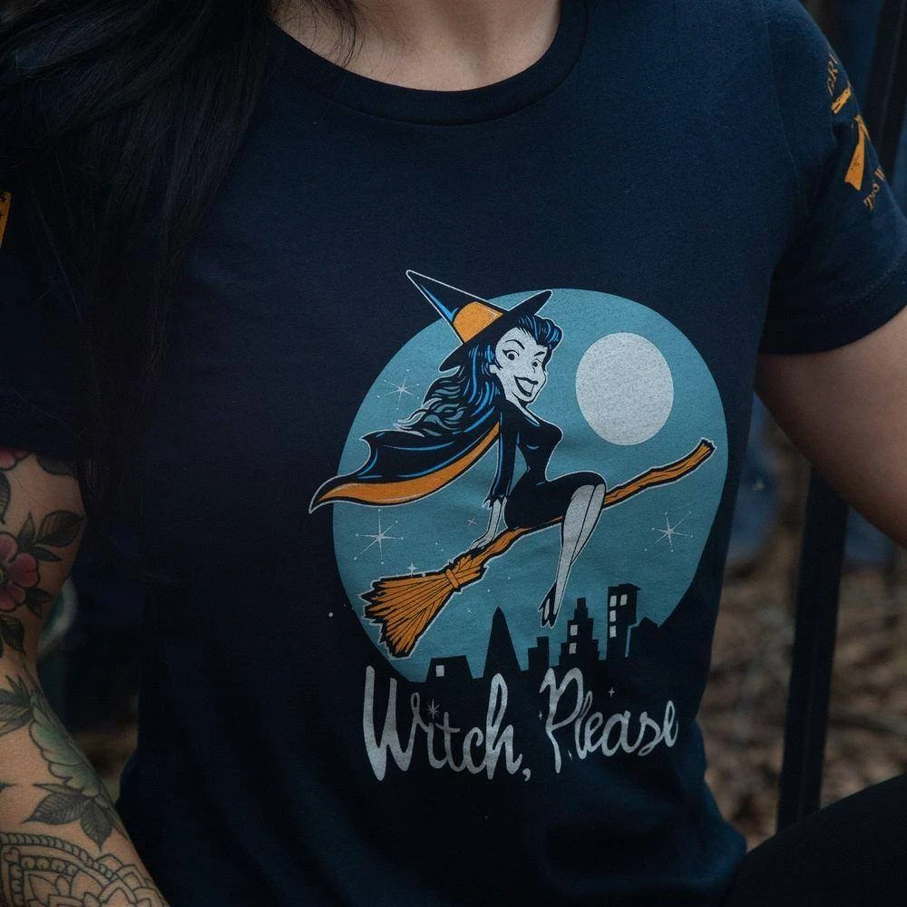 Women's Witch, Please Slim Fit T-Shirt - Midnight Navy - Image 6