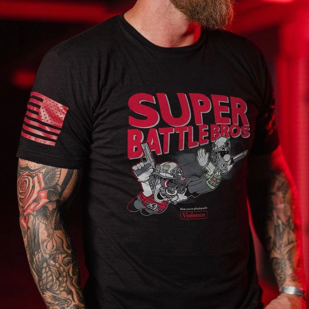 Super Battle Bros T-Shirt - Black - Image 2
