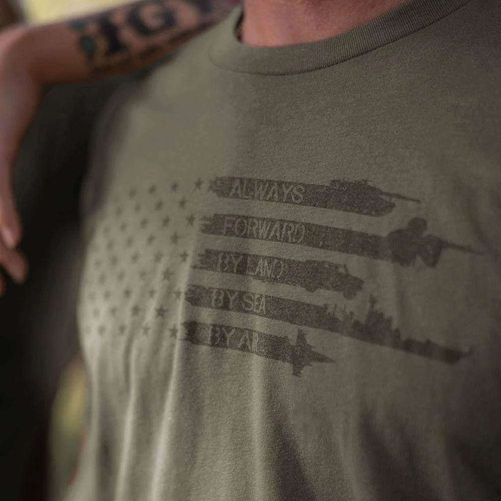 Always Forward Flag T-Shirt - Military Green - Image 5