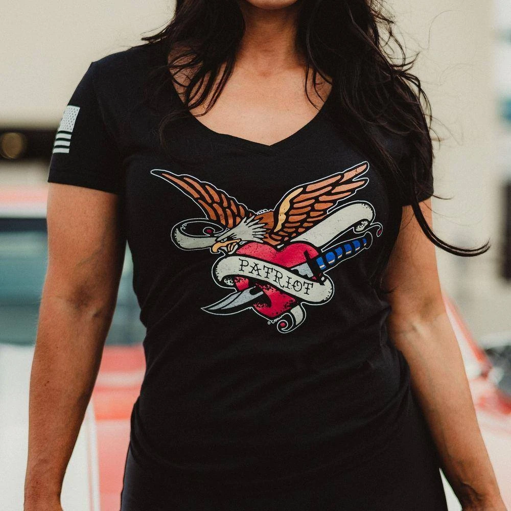Women's Patriot Ink V-Neck - Black