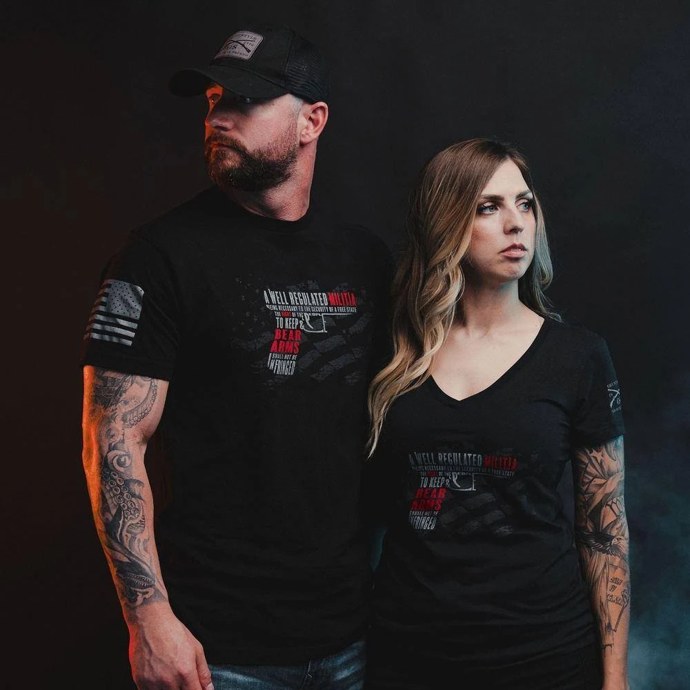 Women's Second Amendment Pistol V-Neck - Black - Image 4