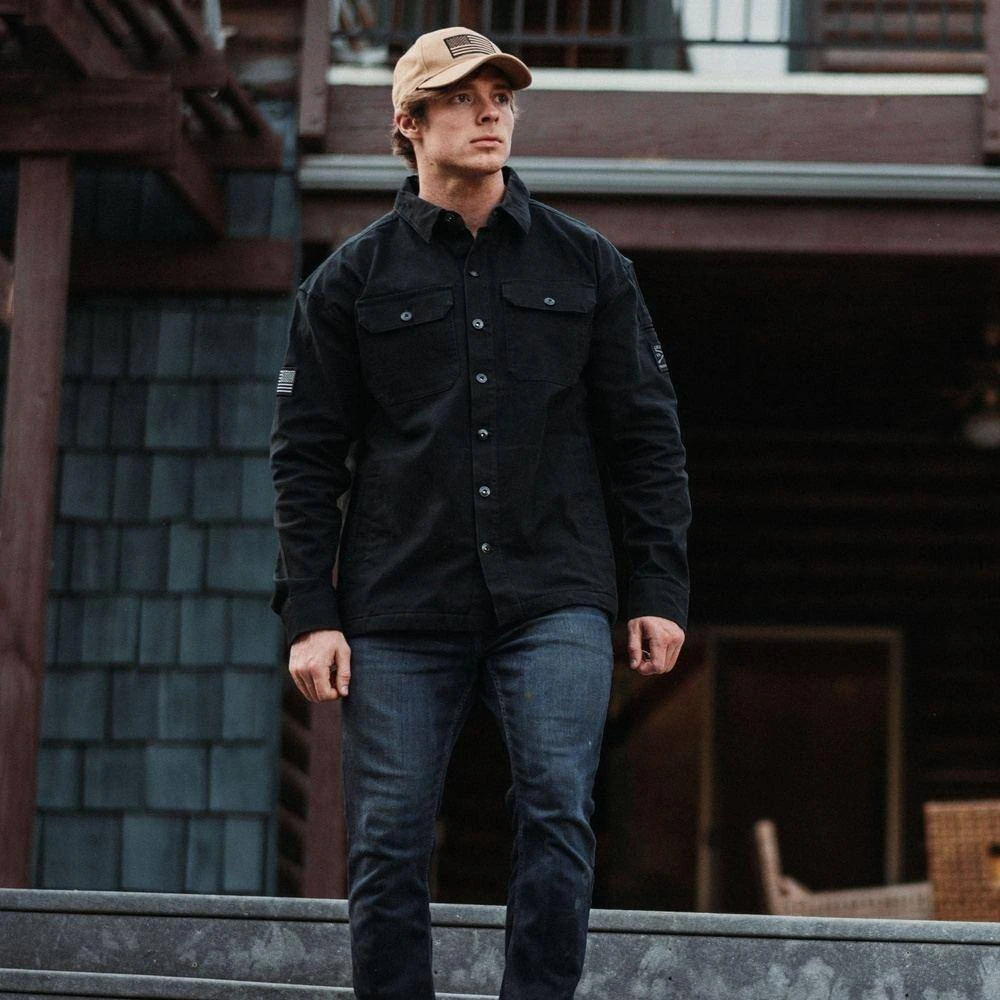 Men's Lightweight Field Shacket - Black - Image 3