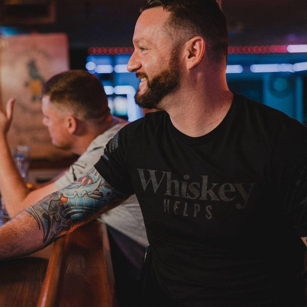 Whiskey Helps™ T-Shirt - Black - Image 6