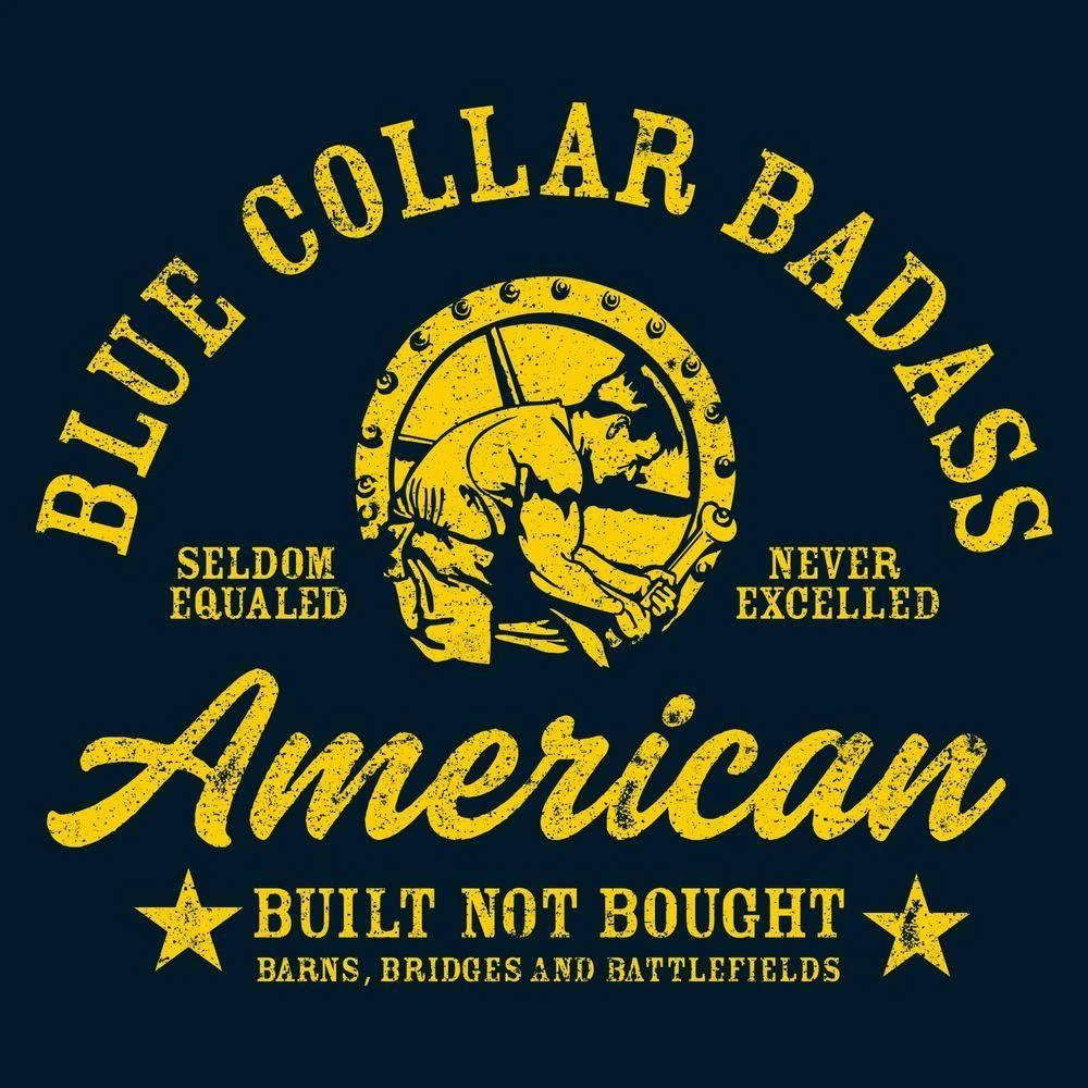 Blue Collar Badass T-Shirt - Midnight Navy - Image 5