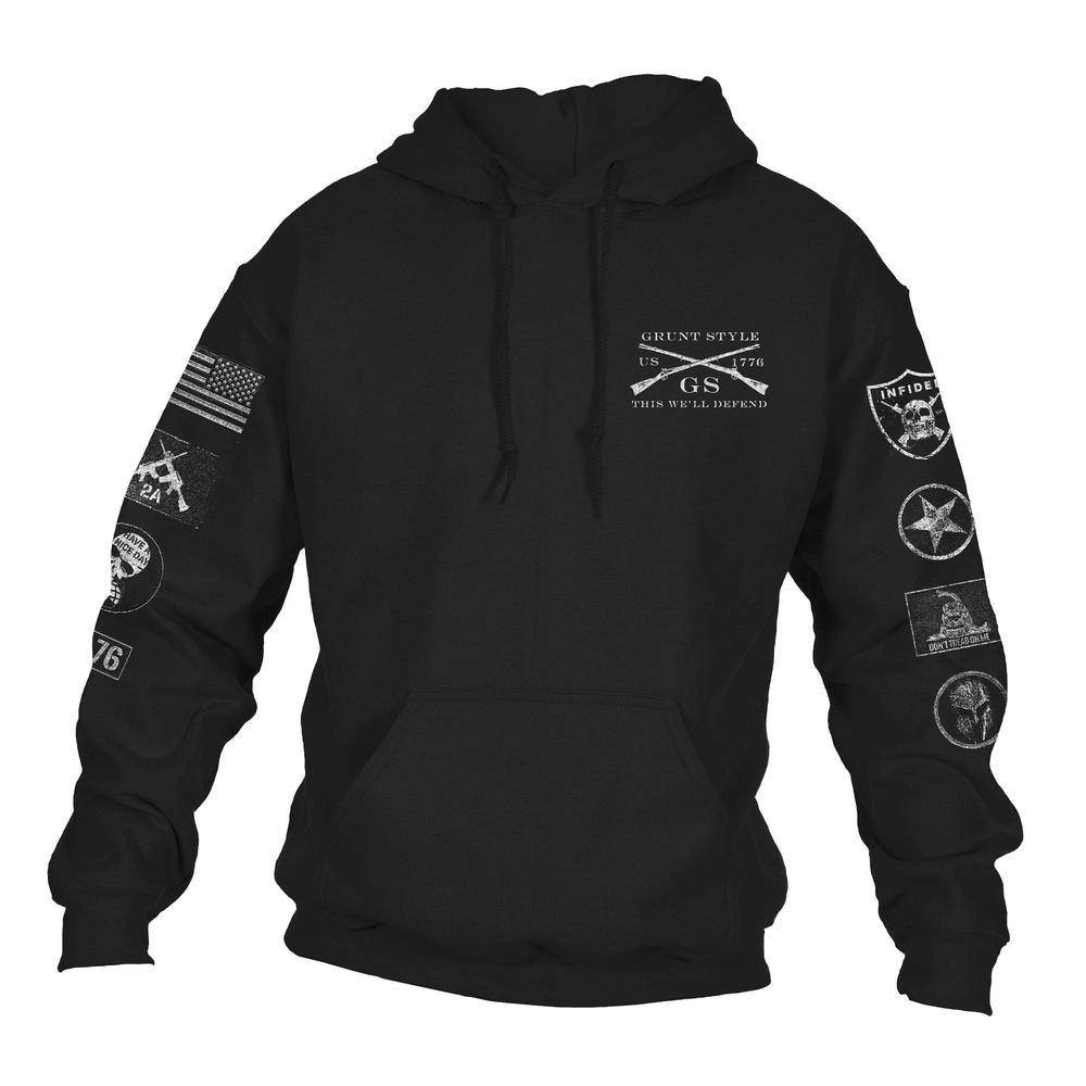 Grunt Style Patch Pullover Hoodie - Black - Image 8