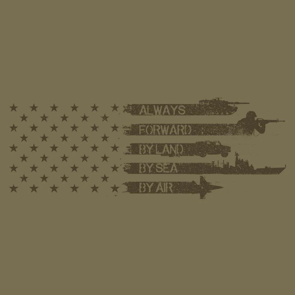 Always Forward Flag T-Shirt - Military Green - Image 4