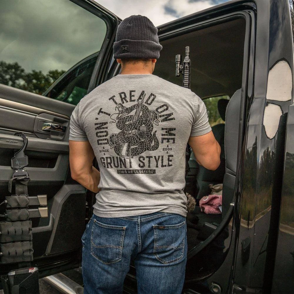 Don't Tread On Me 2A T-Shirt - Dark Heather Gray - Image 4