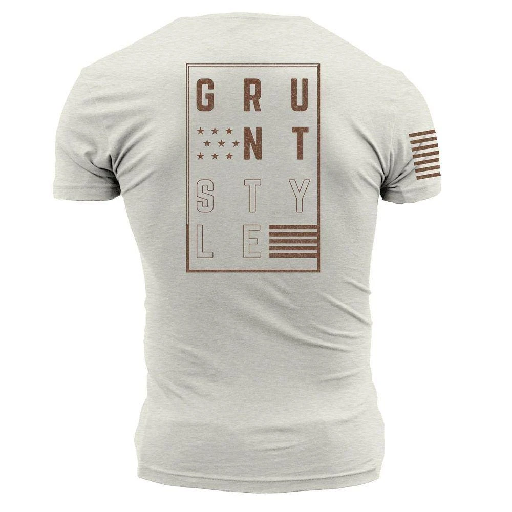 Stars And Stripes Logo T-Shirt - Sand - Image 4