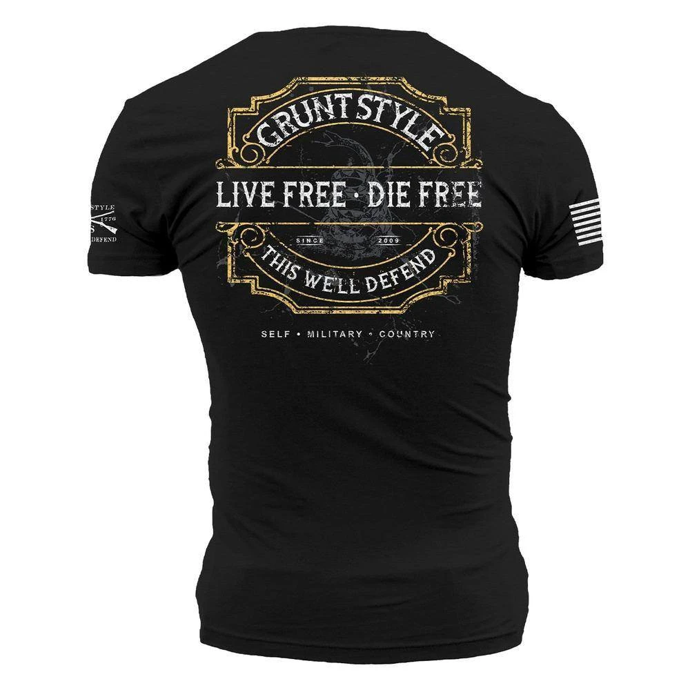 Live Free, Die Free T-Shirt - Black - Image 4