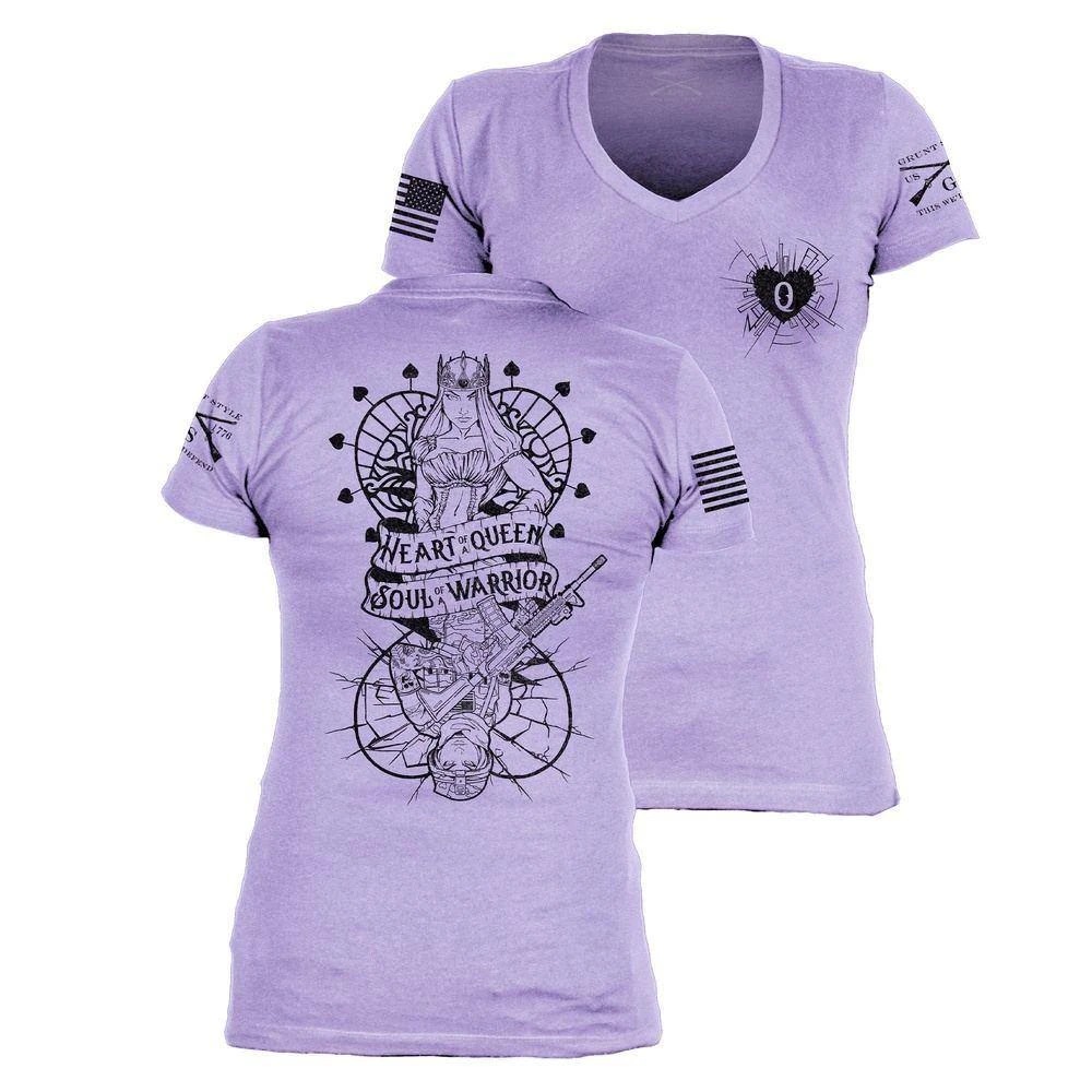 Women's Heart And Soul Of A Warrior V-Neck - Lavender - Image 4
