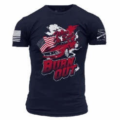 Burn Out T-Shirt- Navy