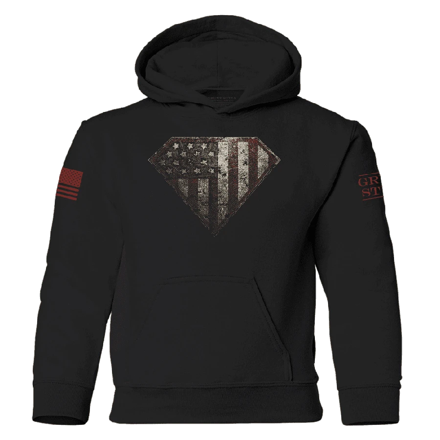 Youth Super Patriot Hoodie - Black - Image 2