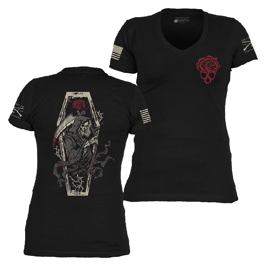 Women's Grim Reaper V-Neck - Black - Image 6