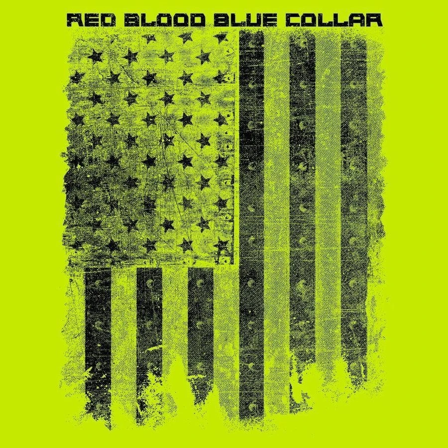 Red Blood Blue Collar™Hoodie - Safety Green - Image 6