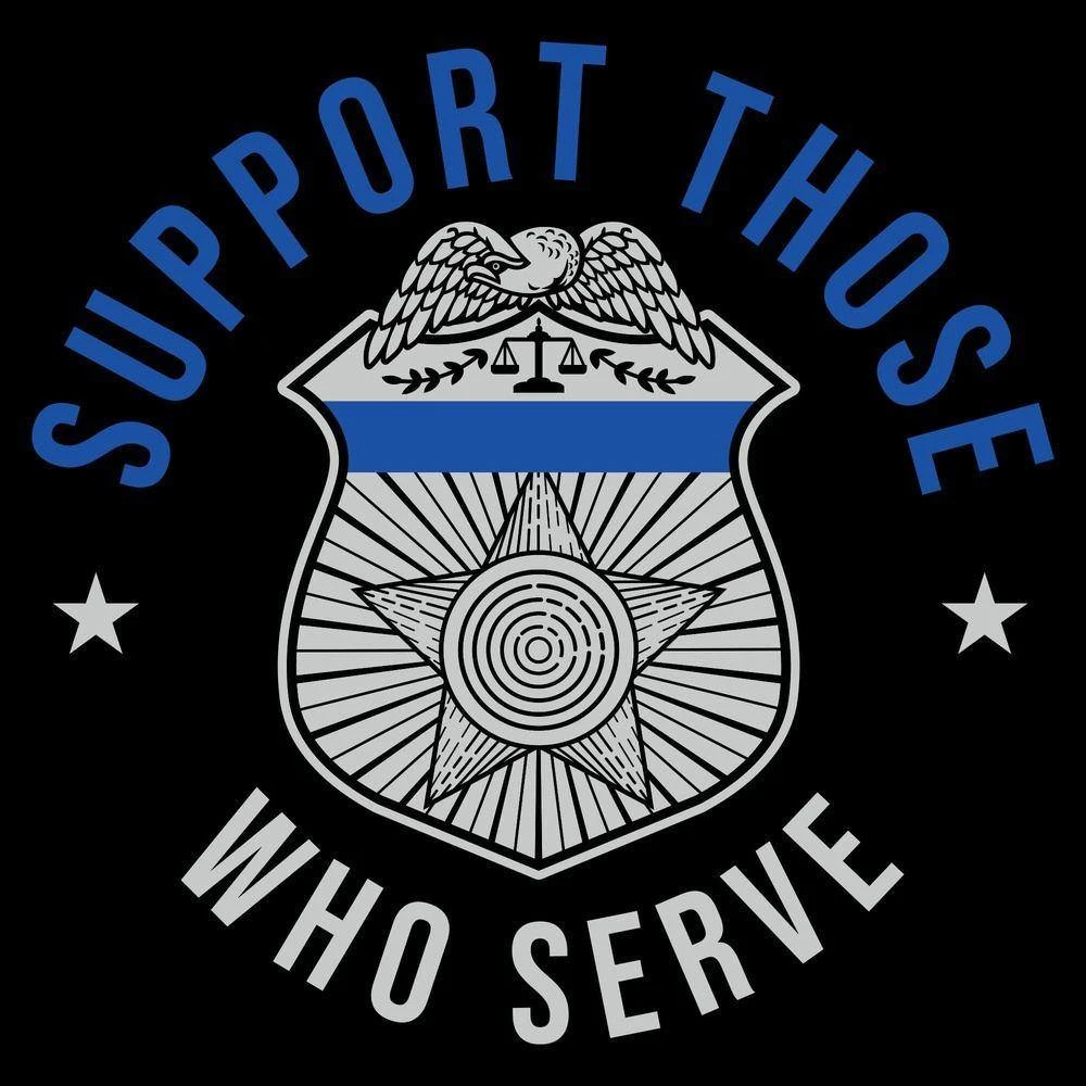 Women's Blue Line Support Those Who Serve V-Neck T-Shirt - Black - Image 4