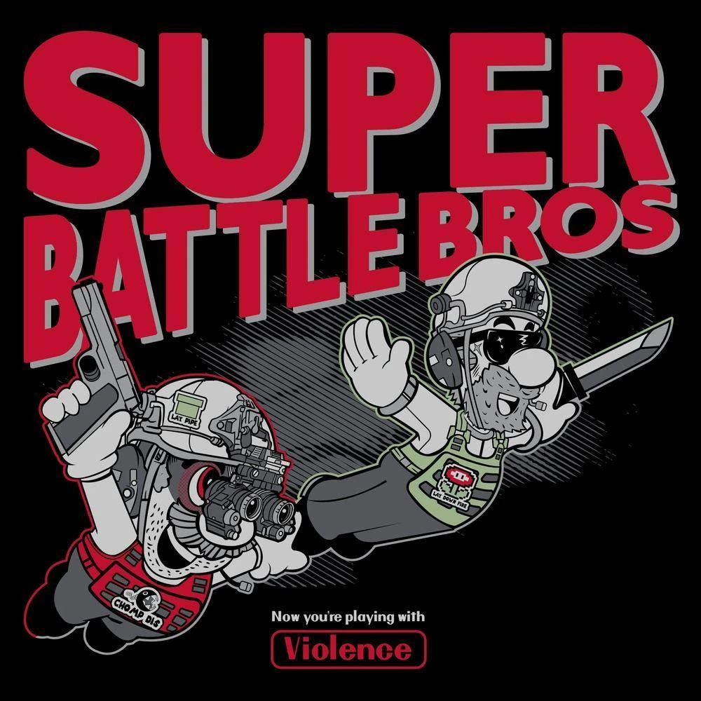 Super Battle Bros T-Shirt - Black - Image 4