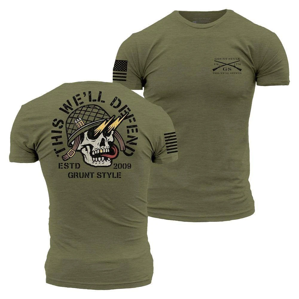 Death Skull T-Shirt - Military Green