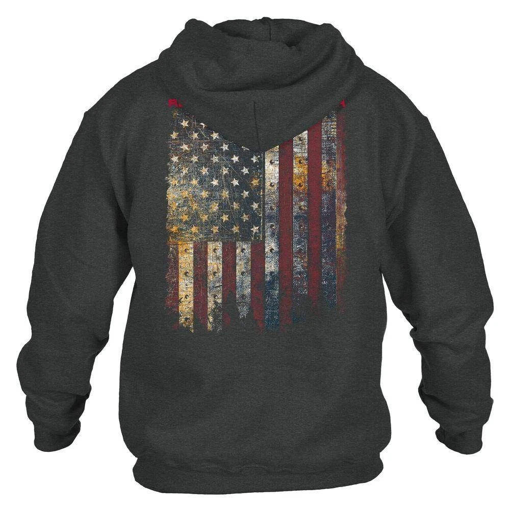 Red Blood Blue Collar™ Hoodie - Dark Heather - Image 3