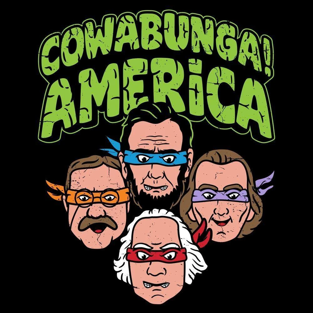 Cowabunga! America T-Shirt - Black - Image 4