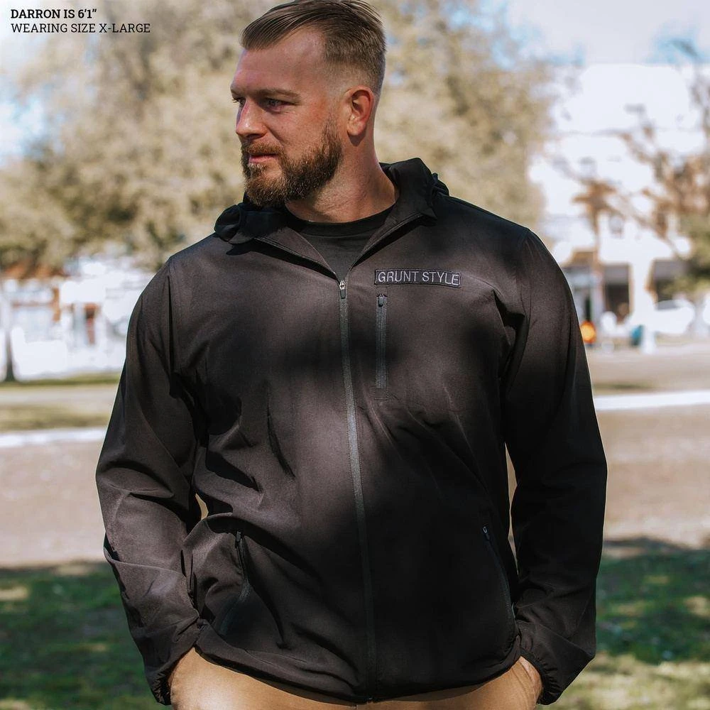 Garrison Hooded Windbreaker - Black - Image 2