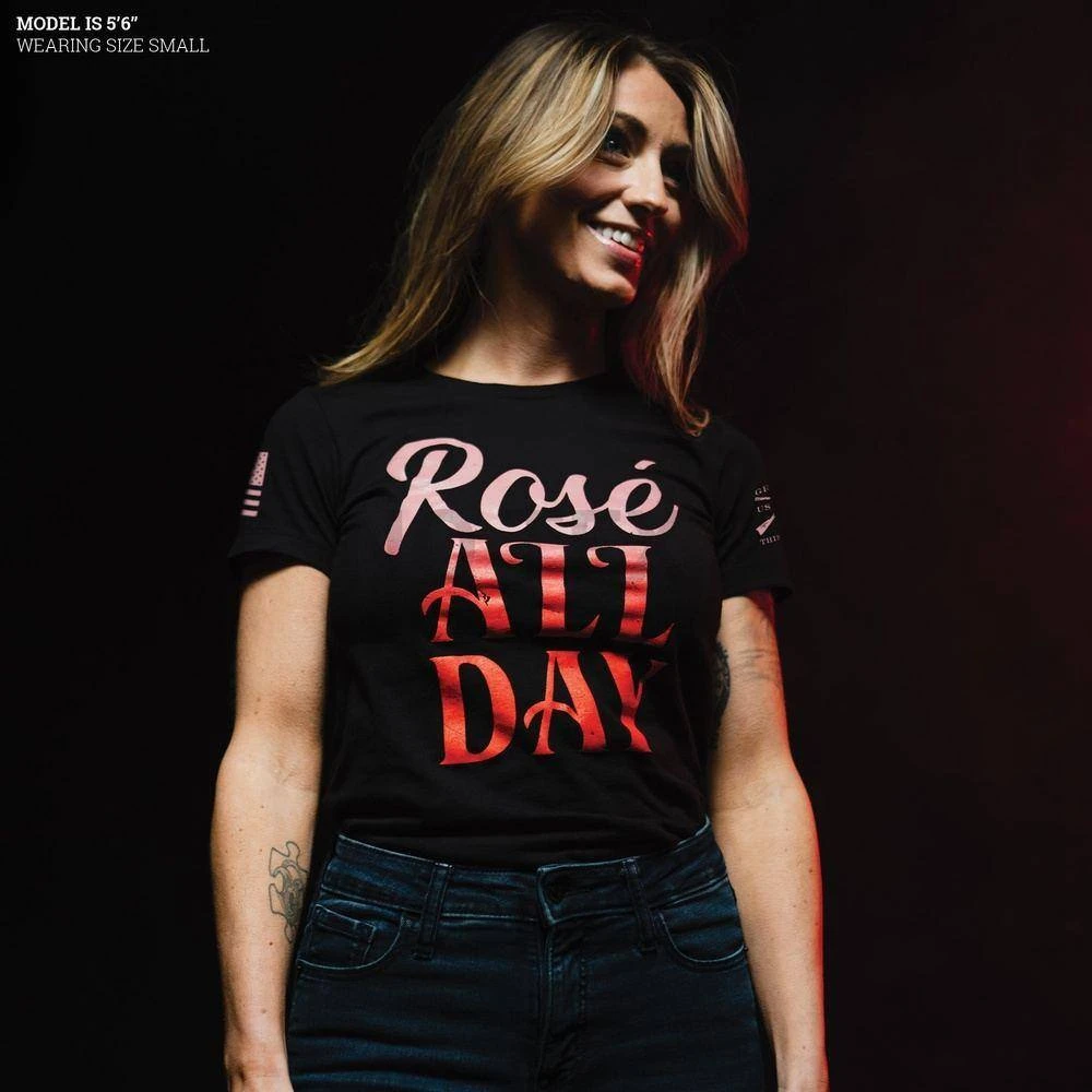 Women's Rosé All Day Slim Fit T-Shirt - Black - Image 3