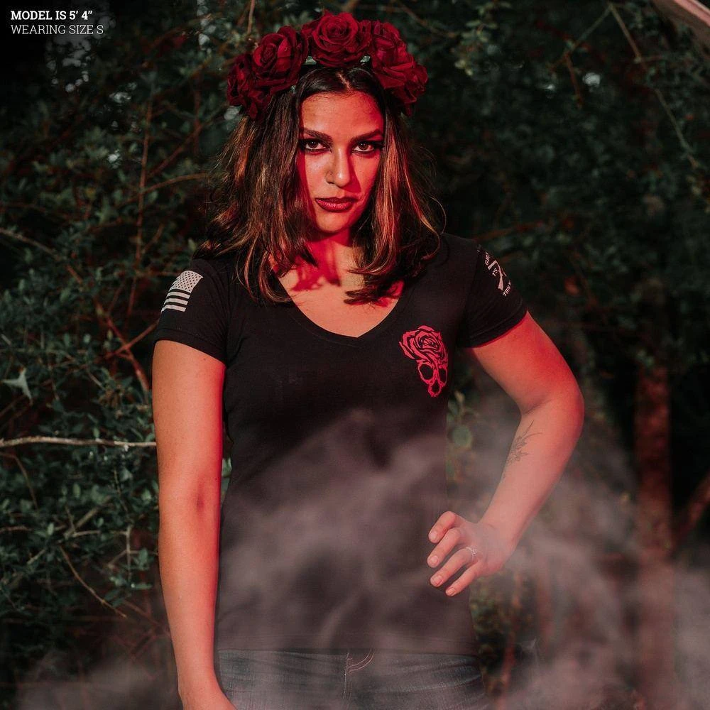 Women's Grim Reaper V-Neck - Black - Image 3