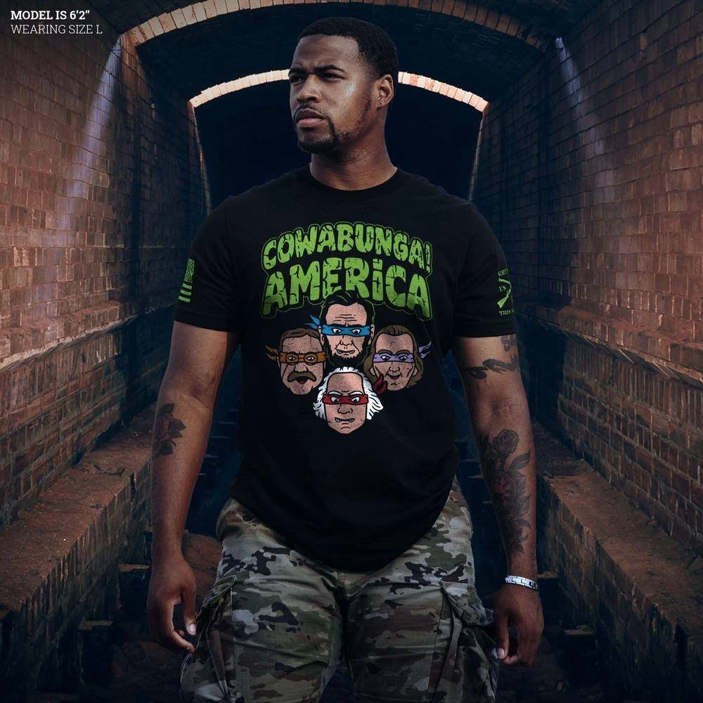 Cowabunga! America T-Shirt - Black - Image 2